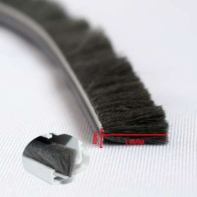 Plastic flexible horse hair brush weather stripping for window